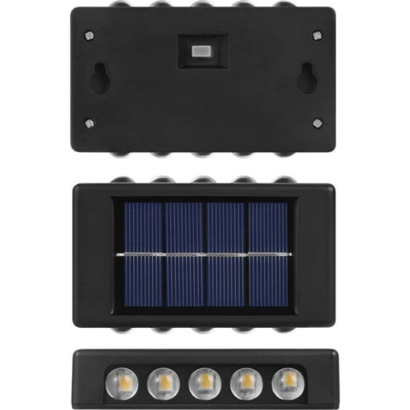 10 Ledli Solar Bahçe Dış Mekan Duvar Aydınlatması 2'li Set