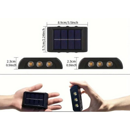 10 Ledli Solar Bahçe Dış Mekan Duvar Aydınlatması 2'li Set